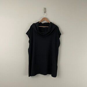 Bryn Walker Black Modal Cowl Neck Oversized Tunic Top Size Small